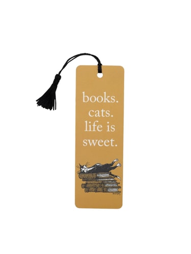 Books Cats Life is Sweet Tassel Bookmark