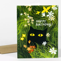 Card-Happy Birthday Flower Kitty