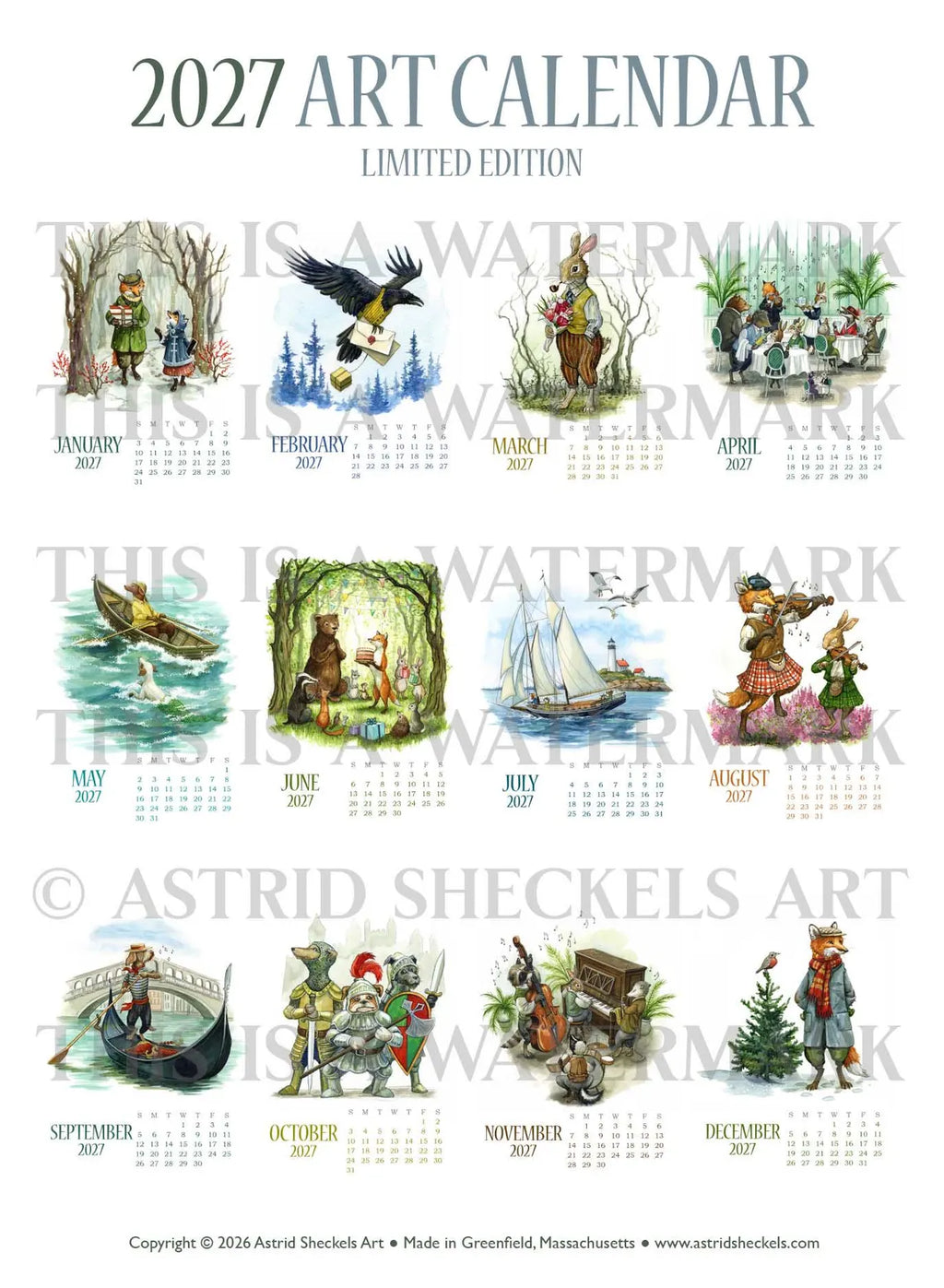 Astrid Sheckels 2027 Calendar (Small)