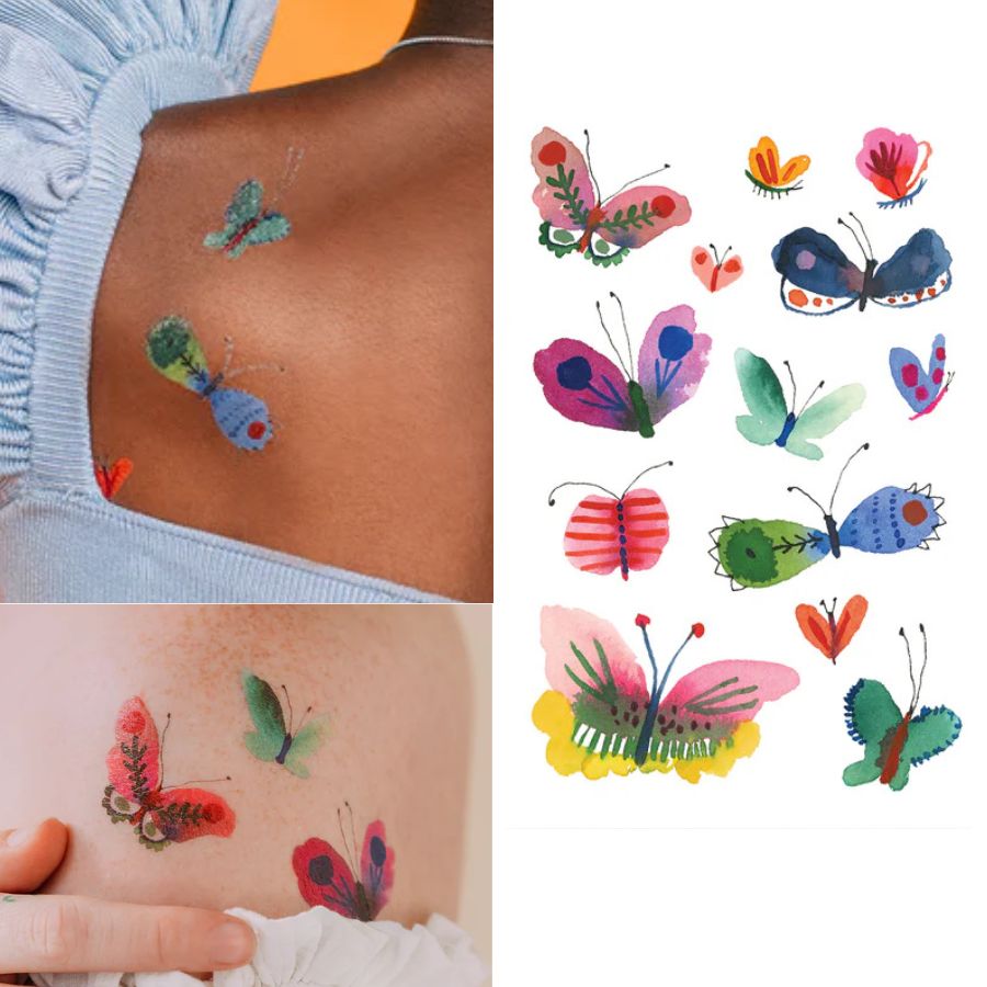Butterfly Frenzy Tattoo Sheet