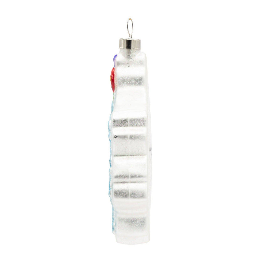 Caterpillar Snowflake Glass Ornament