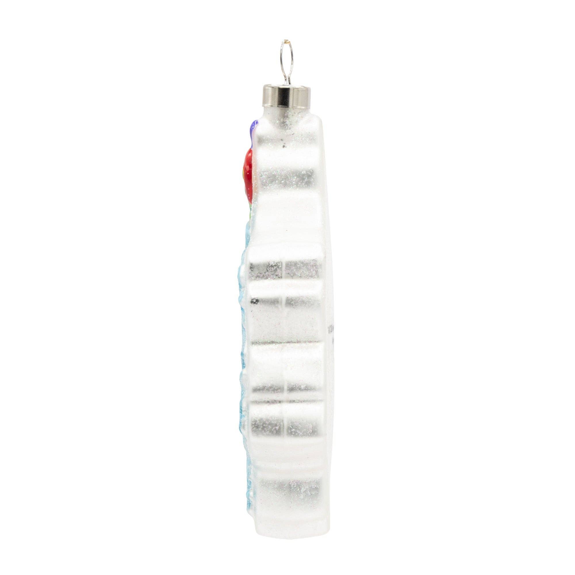 Caterpillar Snowflake Glass Ornament