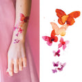 Coral Butterflies Tattoo Pair