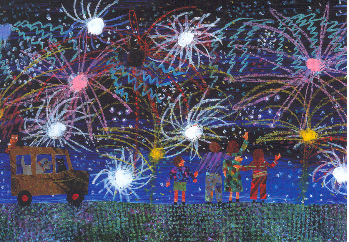 Postcard-Fireworks Scene
