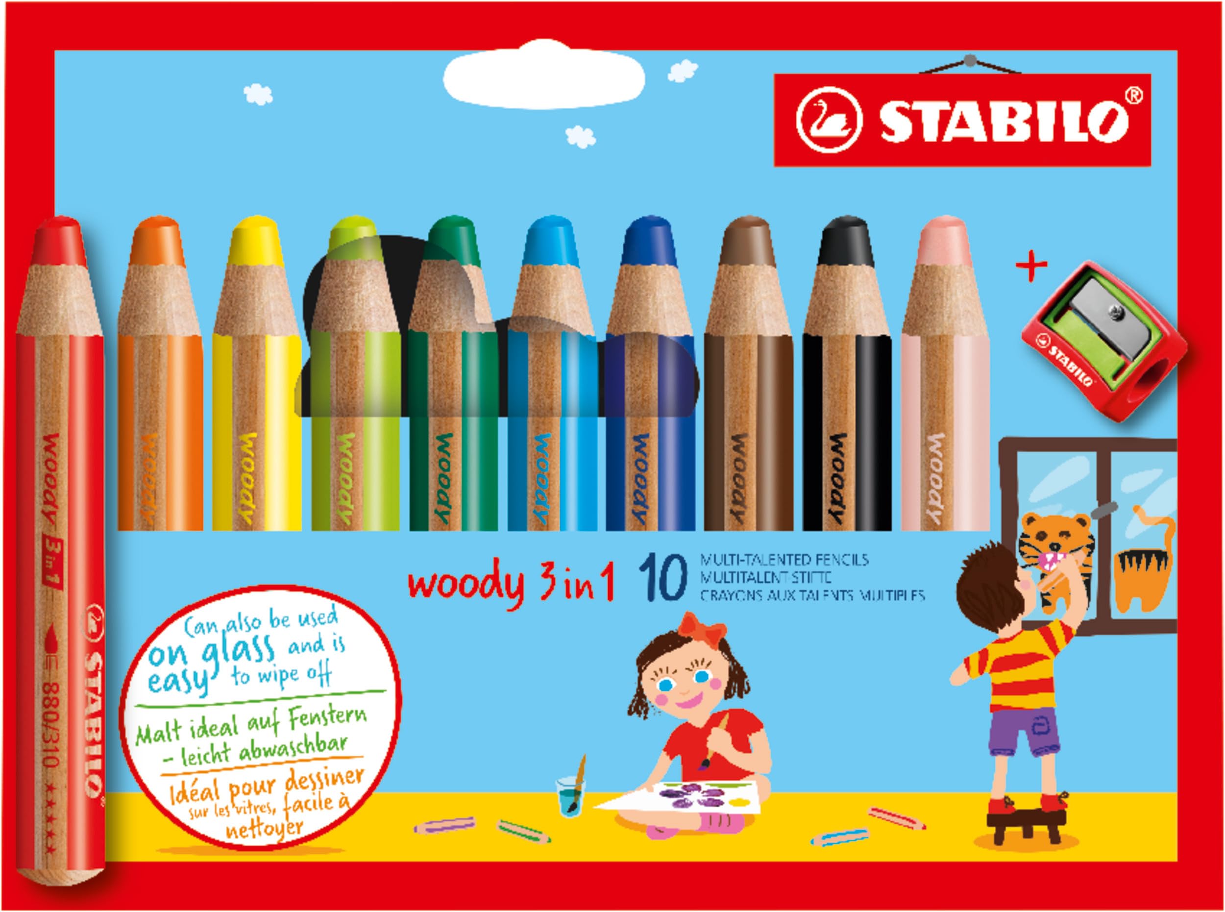 Stabilo Woody 3-in-1 Crayon (Set of 10)