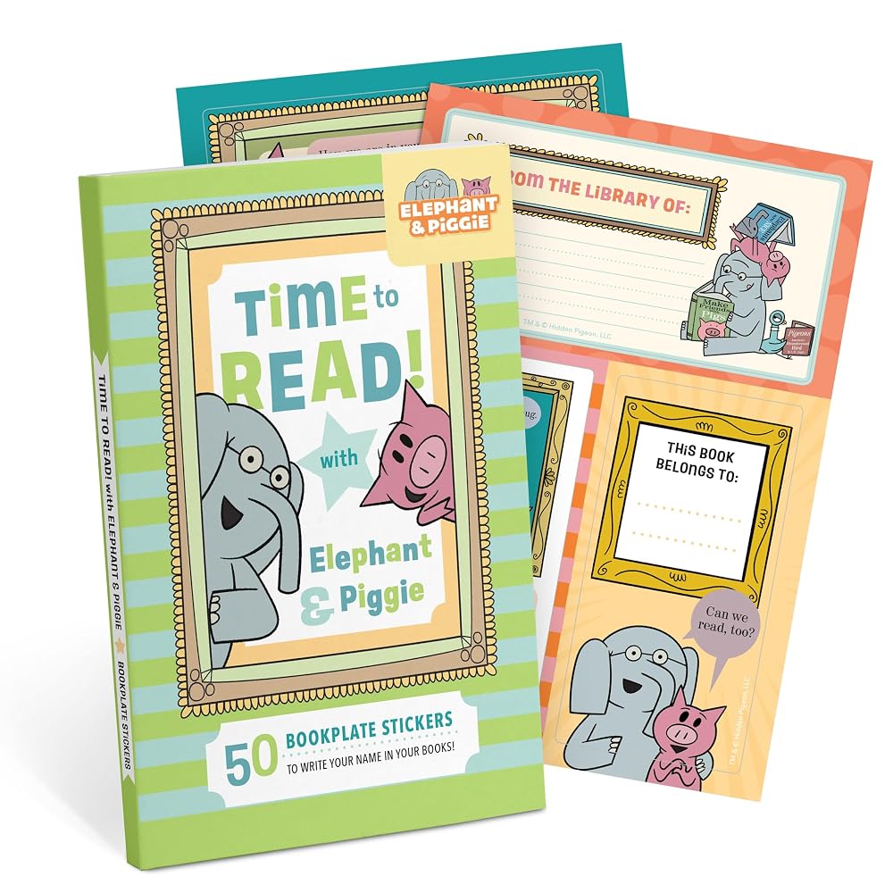 Time to Read! With Elephant & Piggie: 50 Bookplate Stickers (Mo Willems Bookplate Sets) cover image