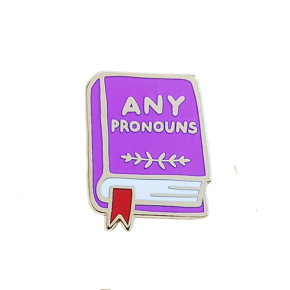 Pronoun Book Pin - Any Pronouns