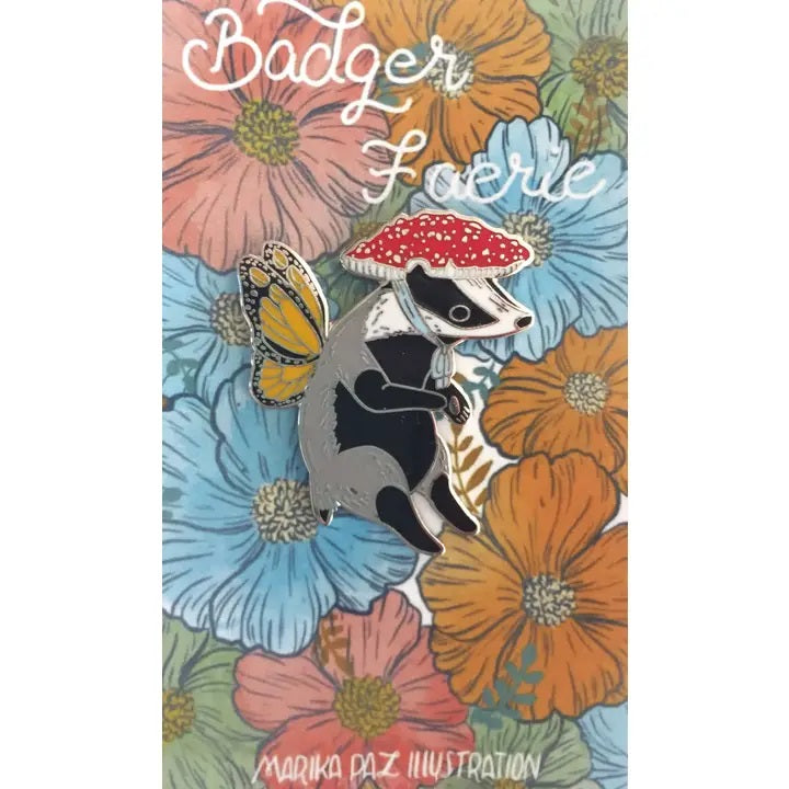 Badger Faerie Enamel Pin