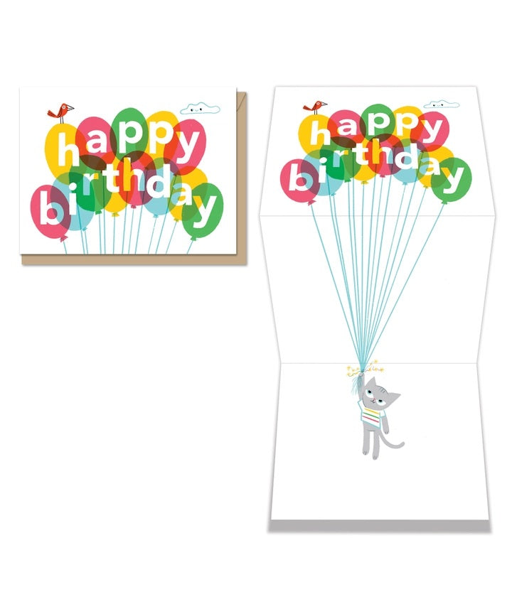 Card-Birthday Balloon Kitty