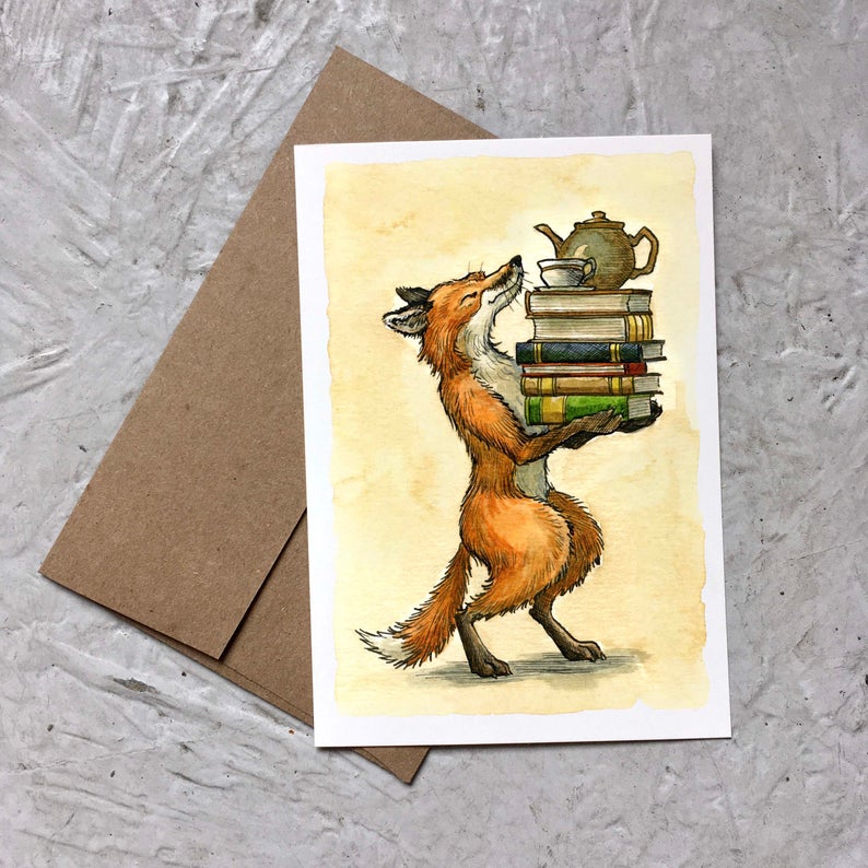 Astrid Sheckels Card - Book Loving Fox