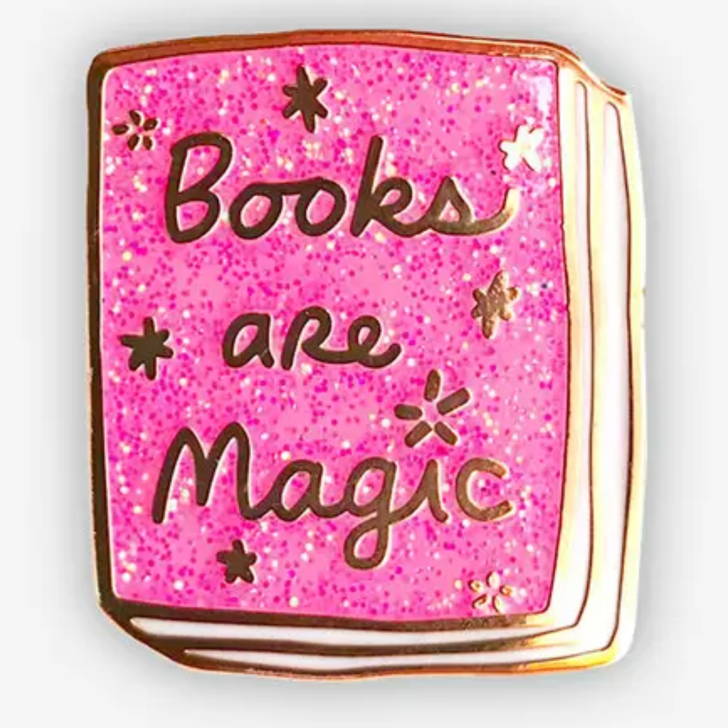 Books are Magic Pink Glitter Enamel Pin