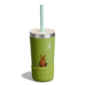Brown Bear Hydro Flask Kids Tumbler - Green 12 oz with Straw