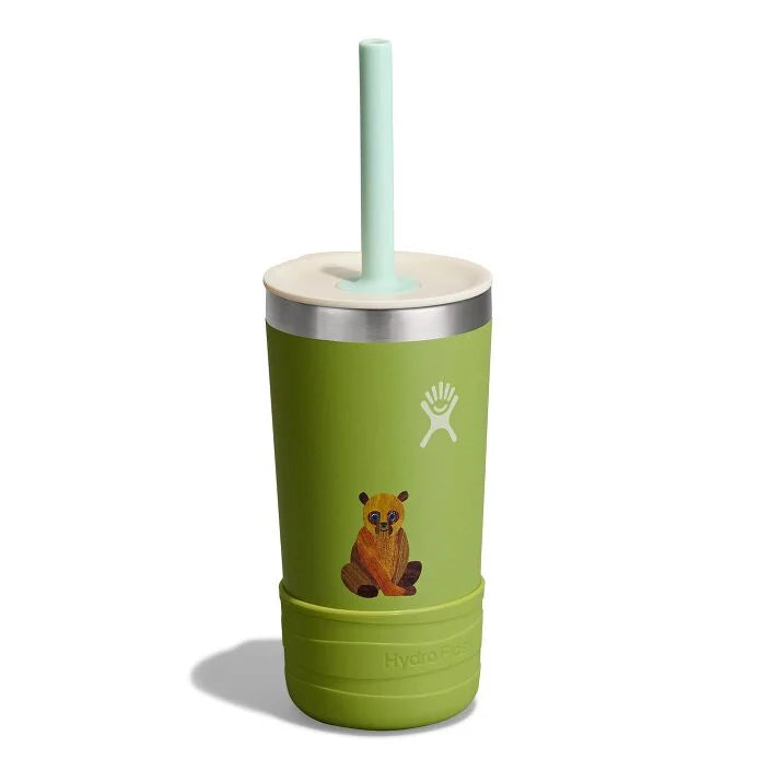 Brown Bear Hydro Flask Kids Tumbler - Green 12 oz with Straw