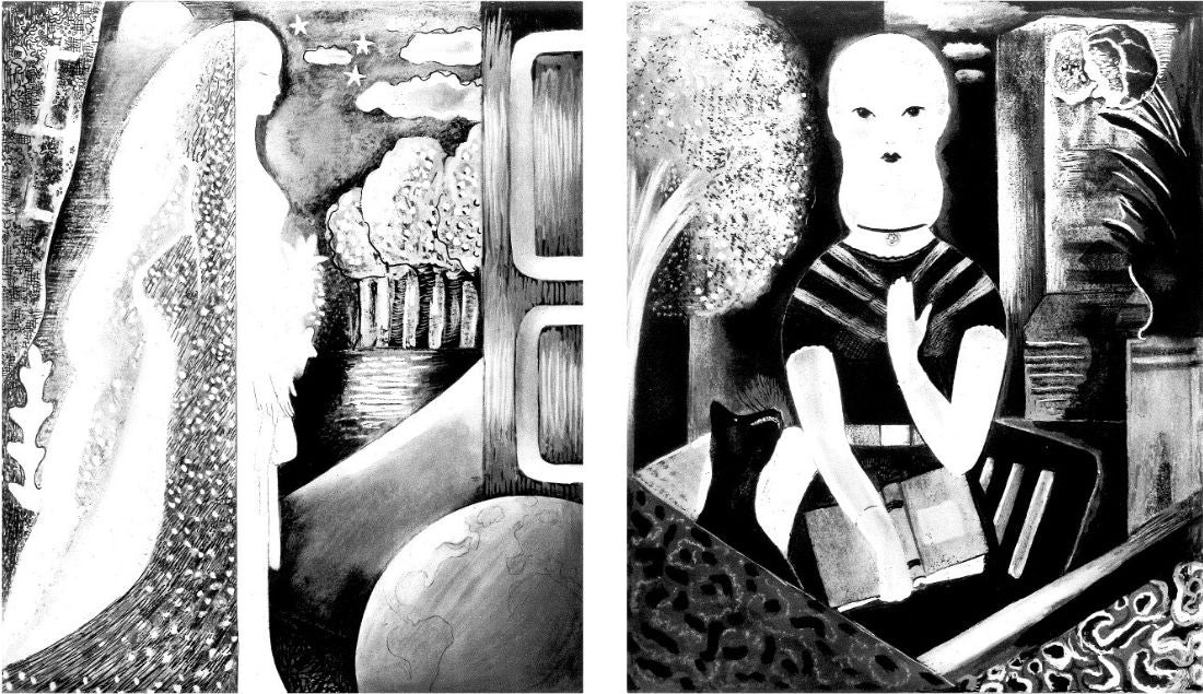 Nura Print-Woman/Girl with Book