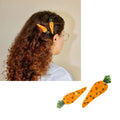 Carrot Alligator Hair Clip Set