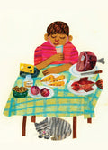 Postcard-Child at Table