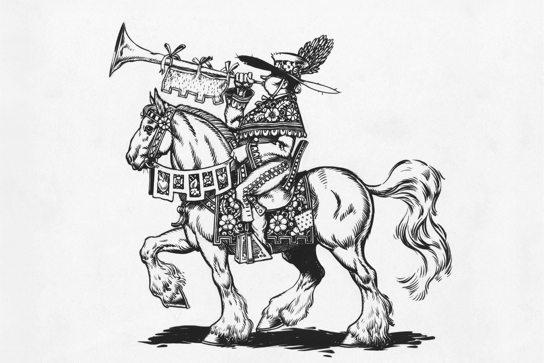 Ferdinand Horse & Trumpet Postcard