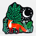 Sticker-Fox and Moon