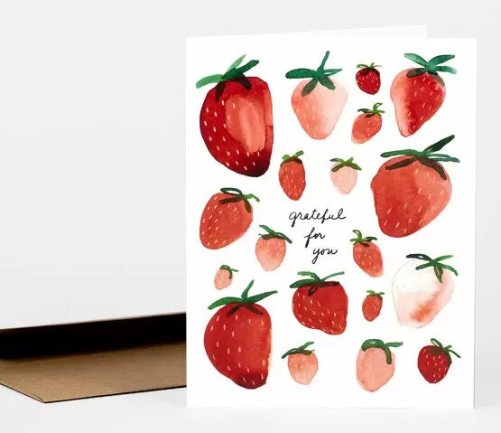 Grateful for You Strawberries Card