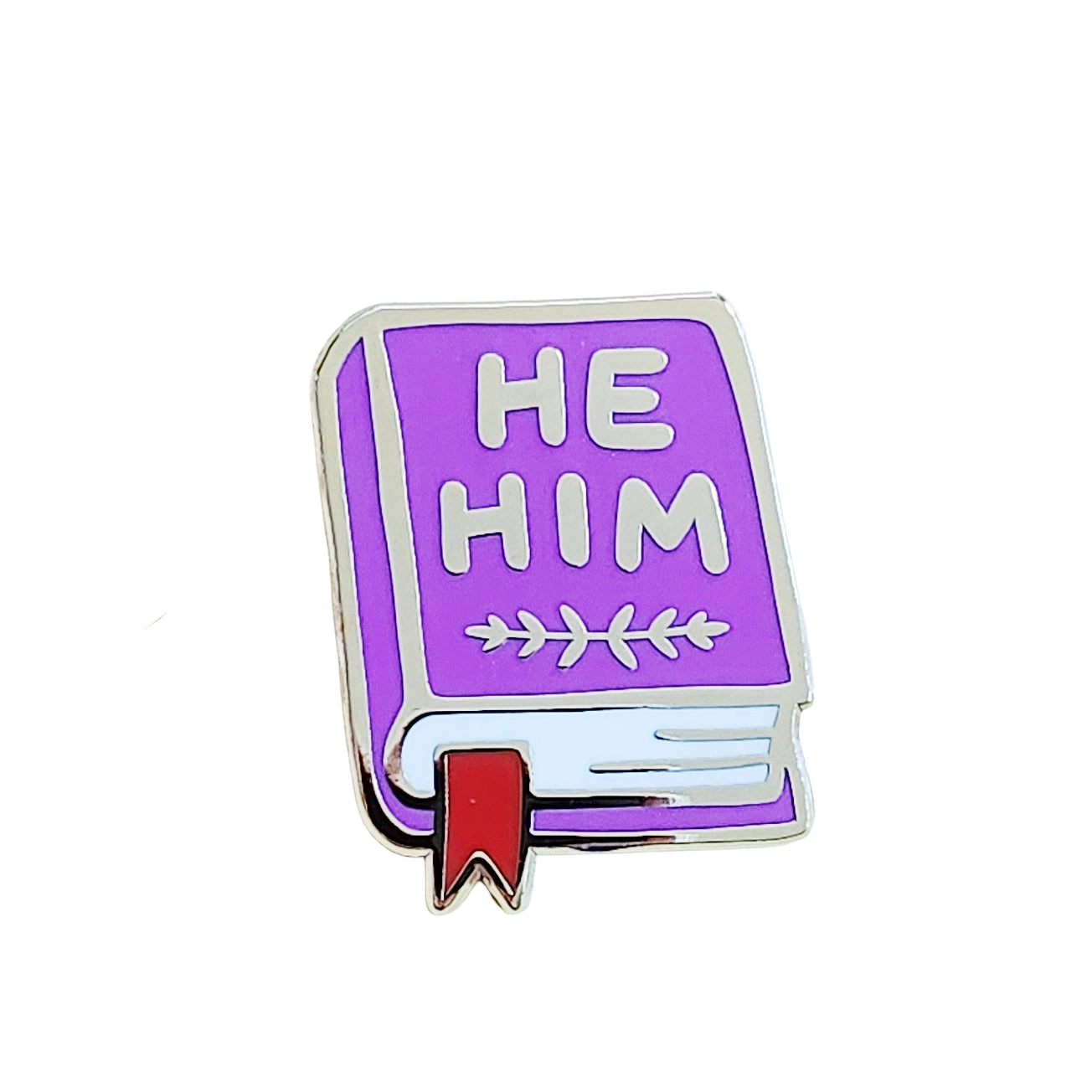 Pronoun Book Pin - He/Him