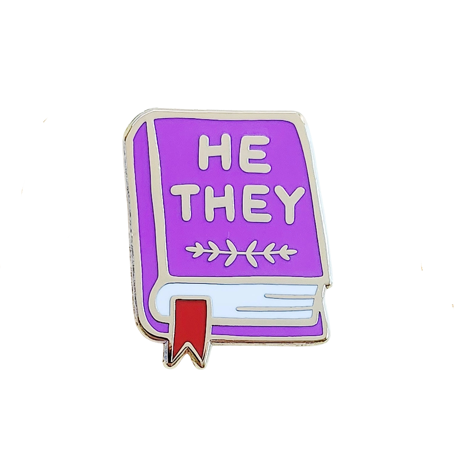 Pronoun Book Pin - He/They