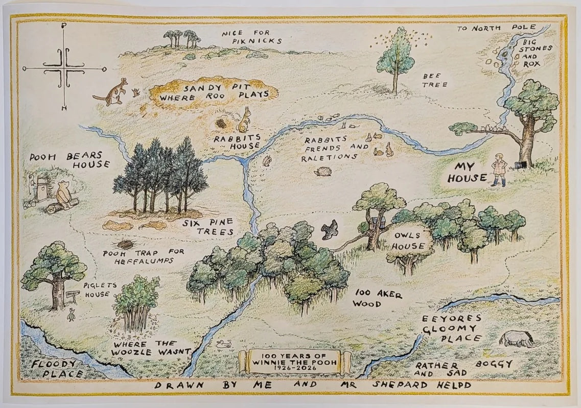 Print-Winnie the Pooh 100 Acre Woods Map
