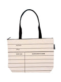 Library Card Zipper Tote