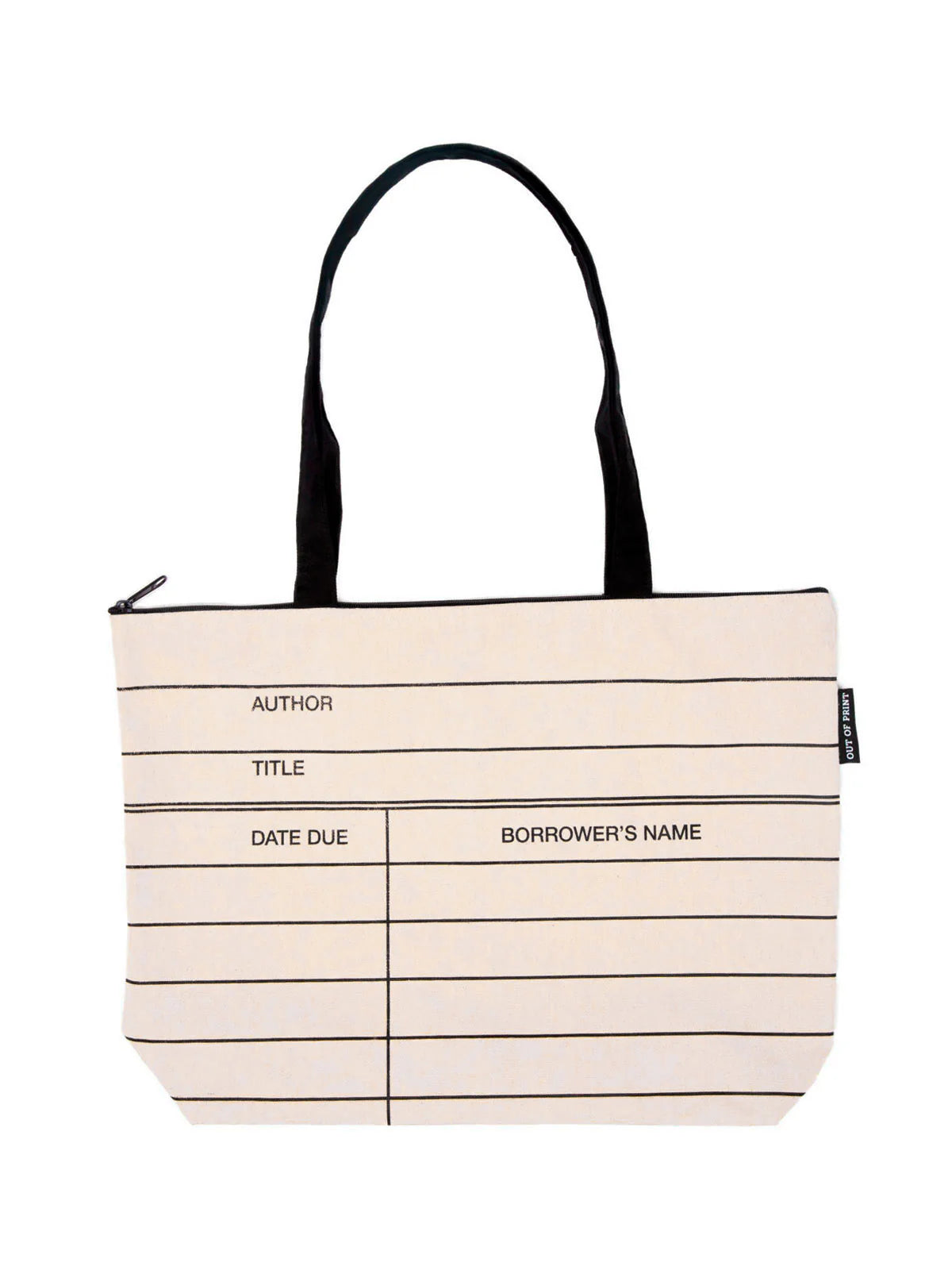 Library Card Zipper Tote