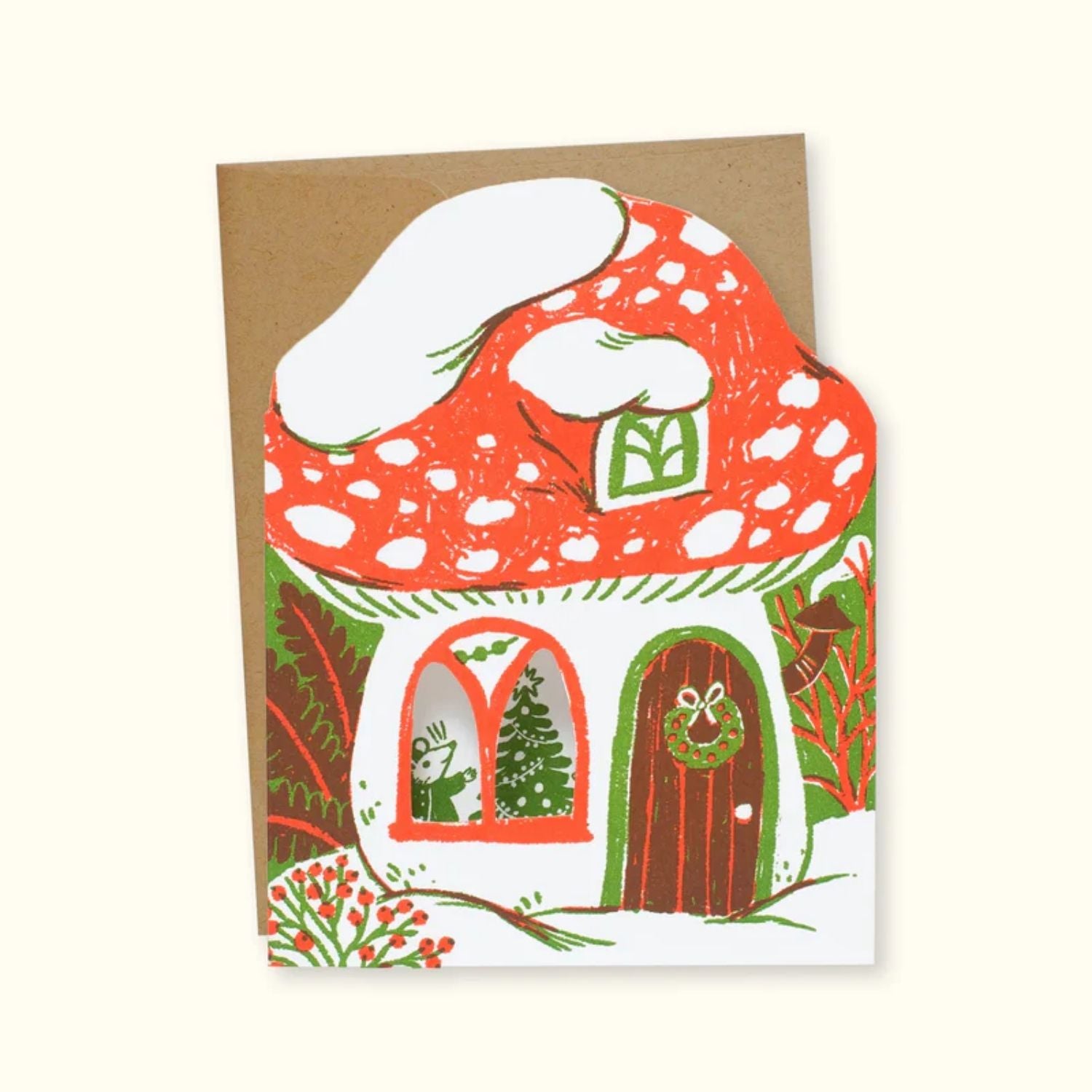 Card Set-Merry Mushroom House (set of 6)