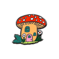 Mushroom Cottage Pin
