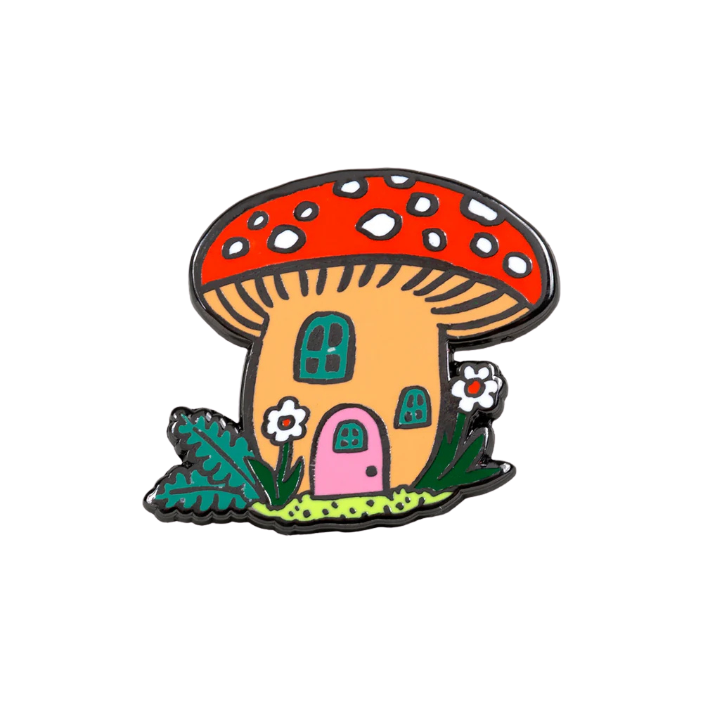 Mushroom Cottage Pin