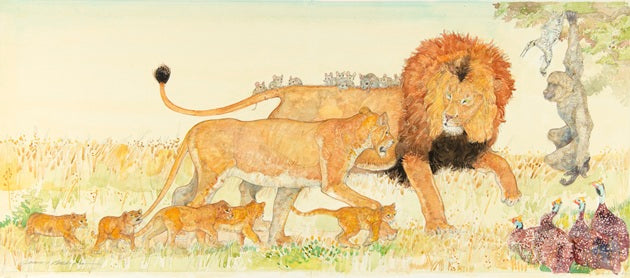 Jerry Pinkney Postcard - The Lion & The Mouse Endpapers