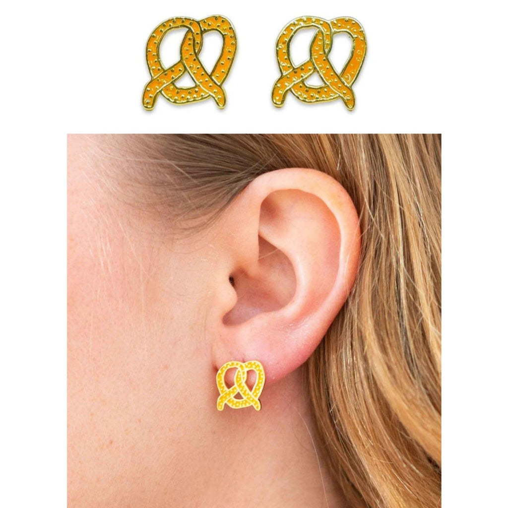 Pretzel Enamel Earrings