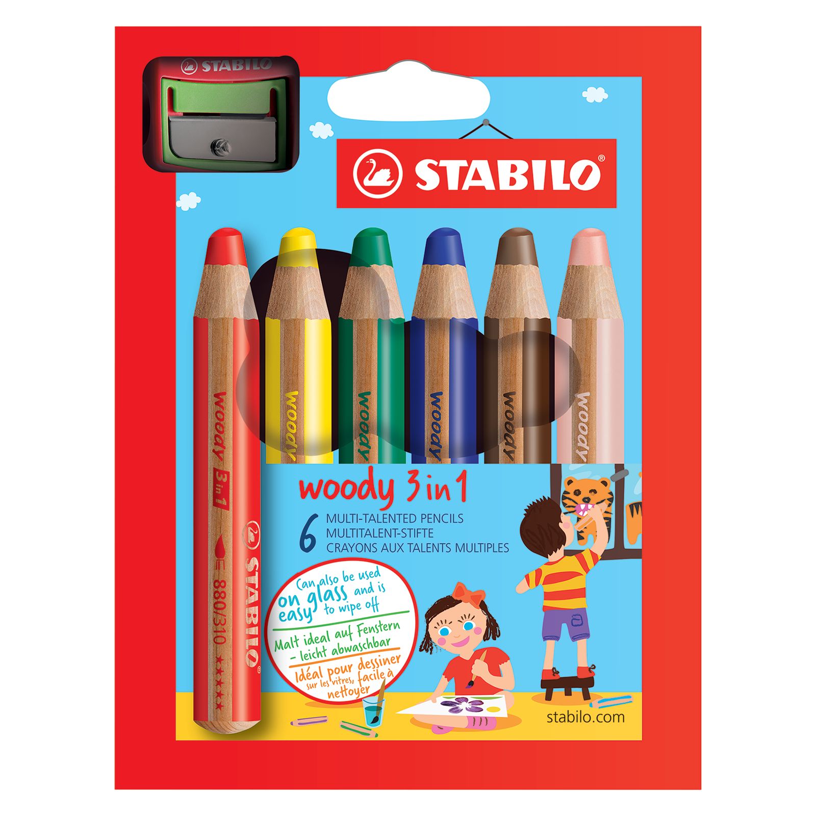 Stabilo Woody 3-in-1 Crayon (Set of 6)