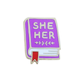 Pronoun Book Pin - She/Her