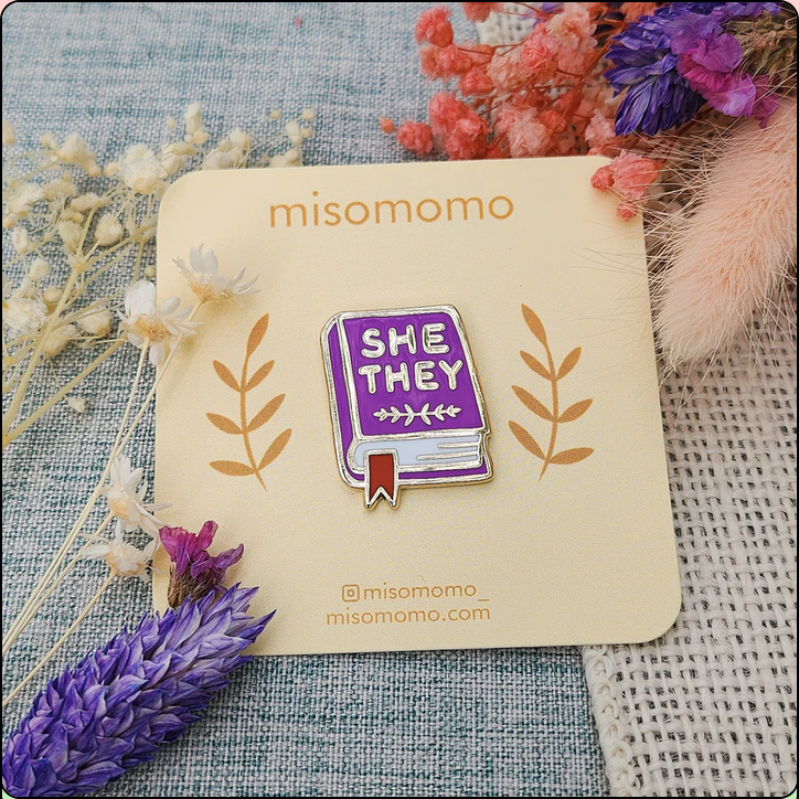 Pronoun Book Pin-She/They