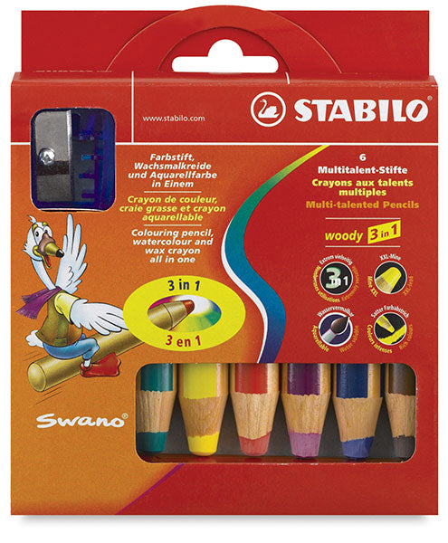 Stabilo Woody 3-in-1 Crayon (Set of 6)