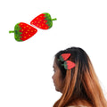 Strawberry Alligator Hair Clip Set