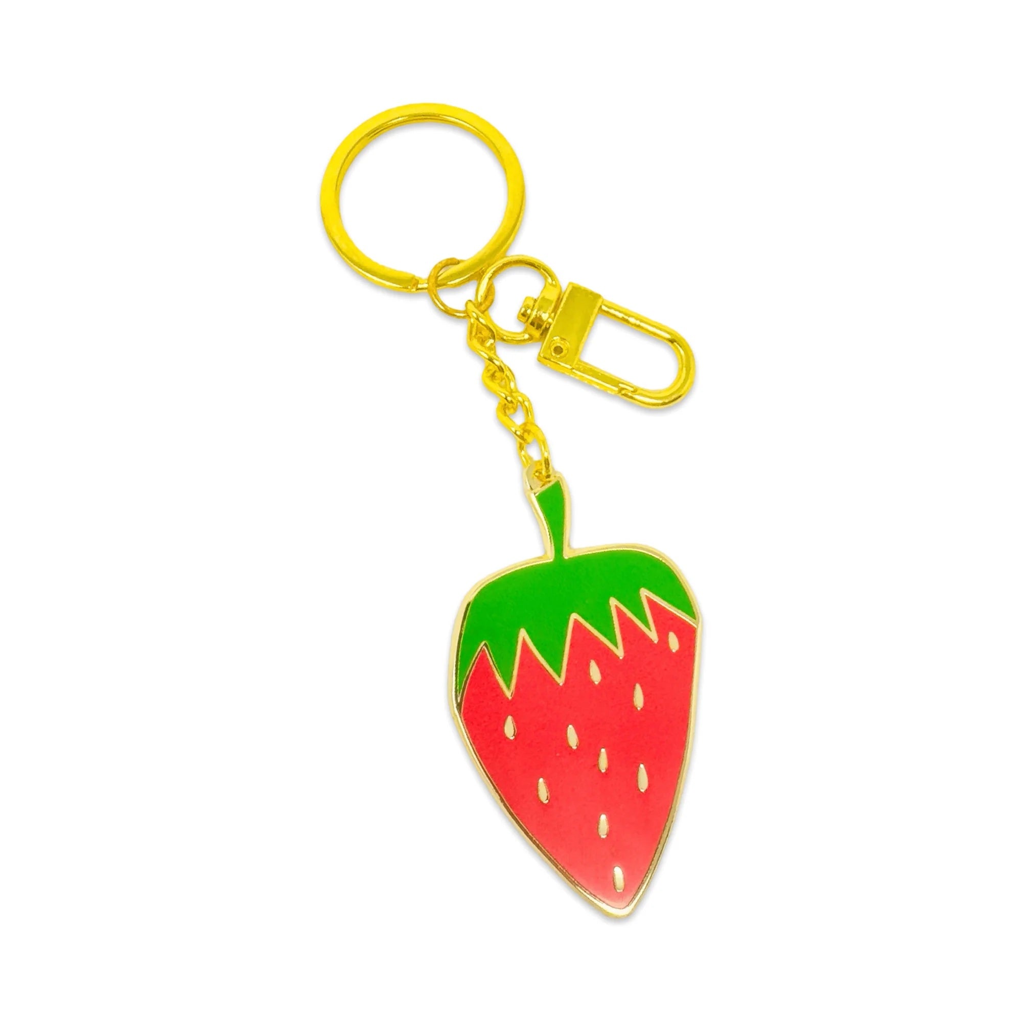 Keychain-Strawberry Enamel