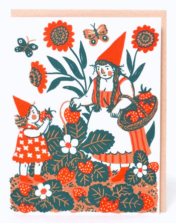 Card-Strawberry Picking Gnome