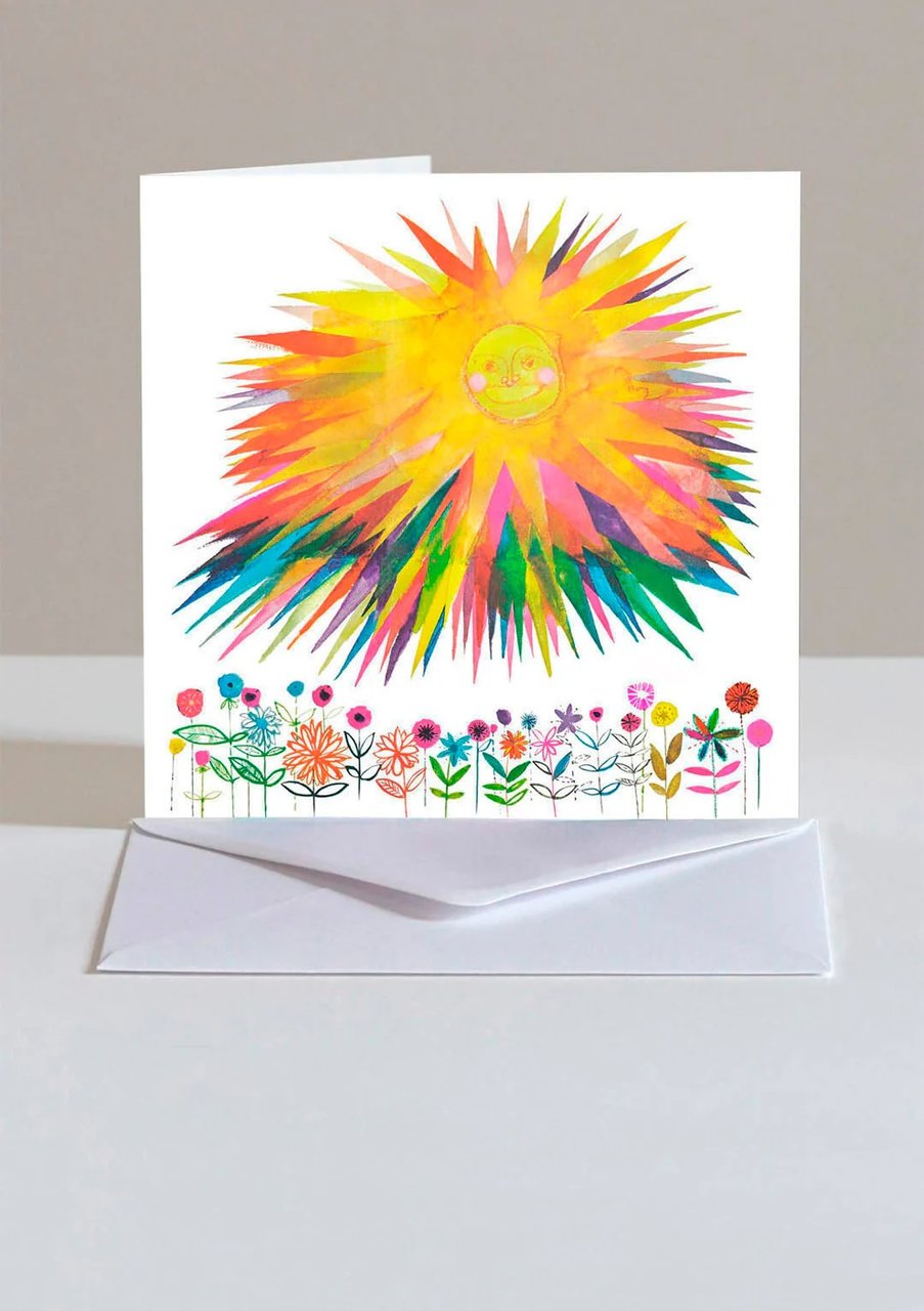 Card-Sun and Flowers