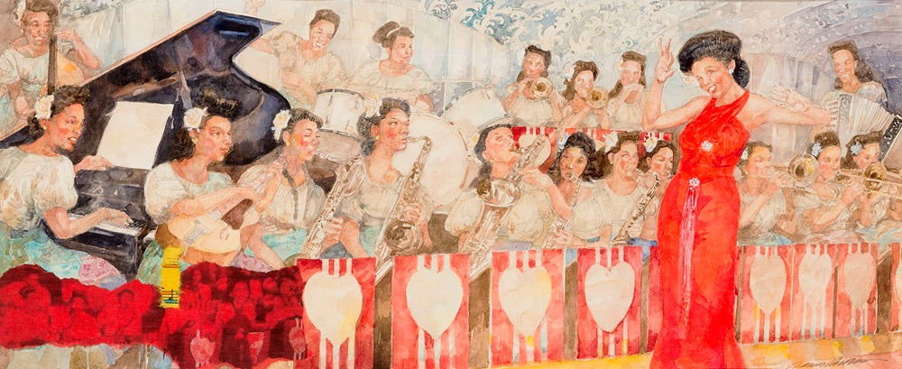 Jerry Pinkney Postcard - Sweethearts of Rhythm