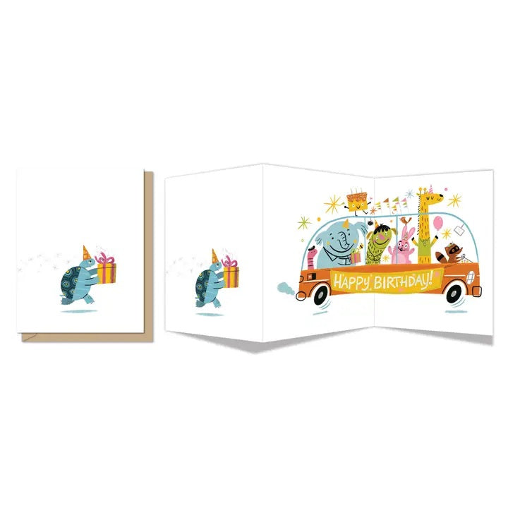 Tardy Turtle Birthday Trifold Birthday Card