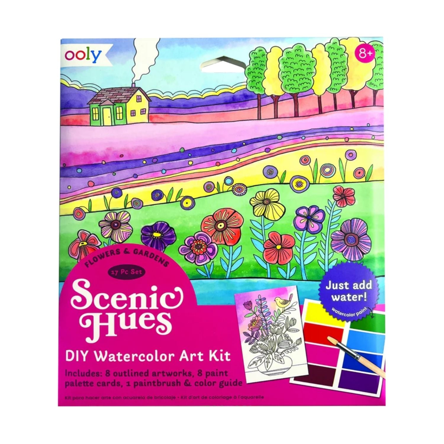 Flowers and Gardens DIY Watercolor Art Kit