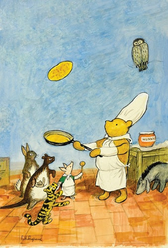 Postcard-Winnie the Pooh Pancakes