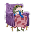 Crocheting Frogson Sticker