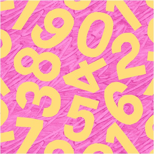 Fabric-Birthday Numbers Pink