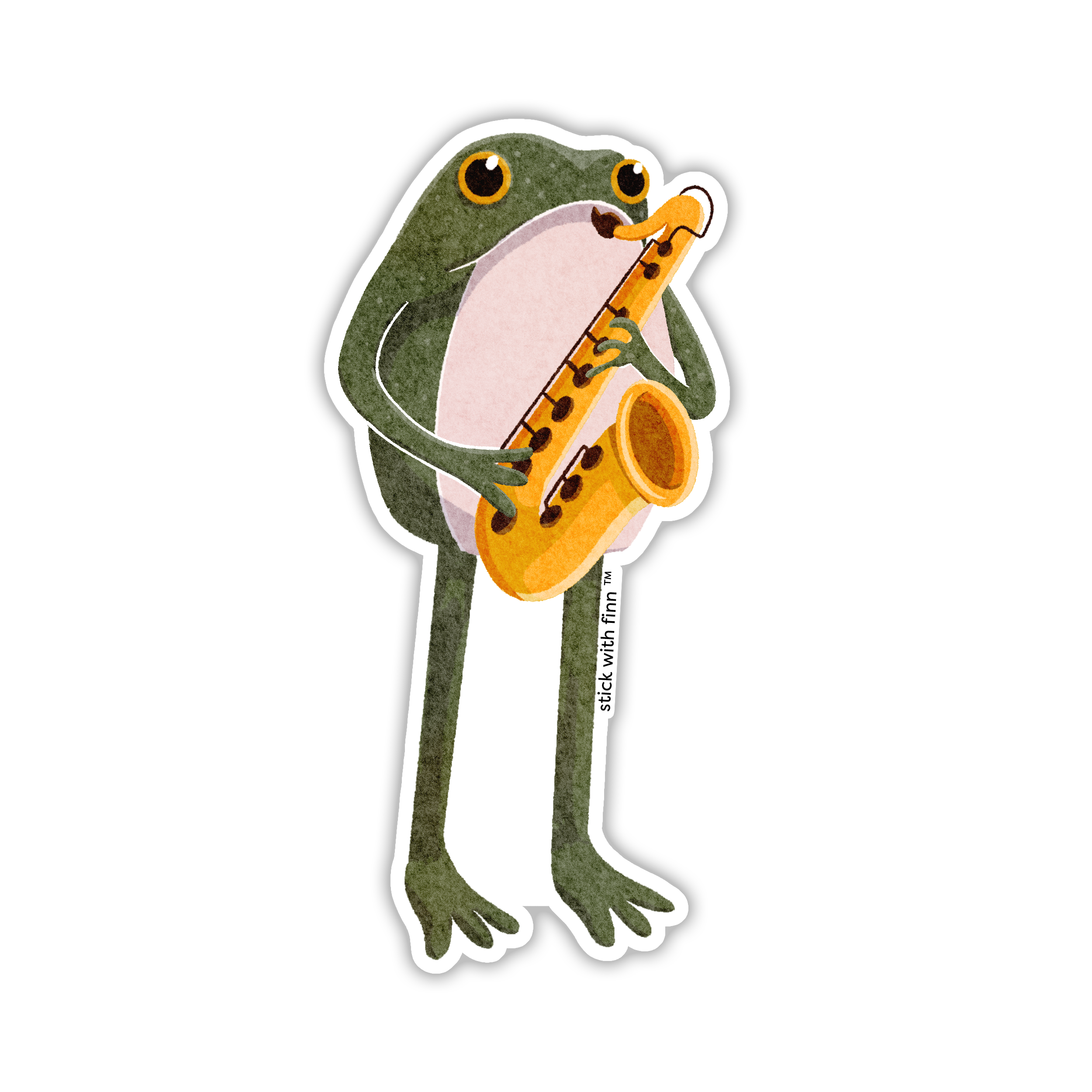 Saxophone Frogson Sticker
