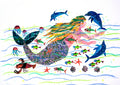 Lithograph-Mermaid