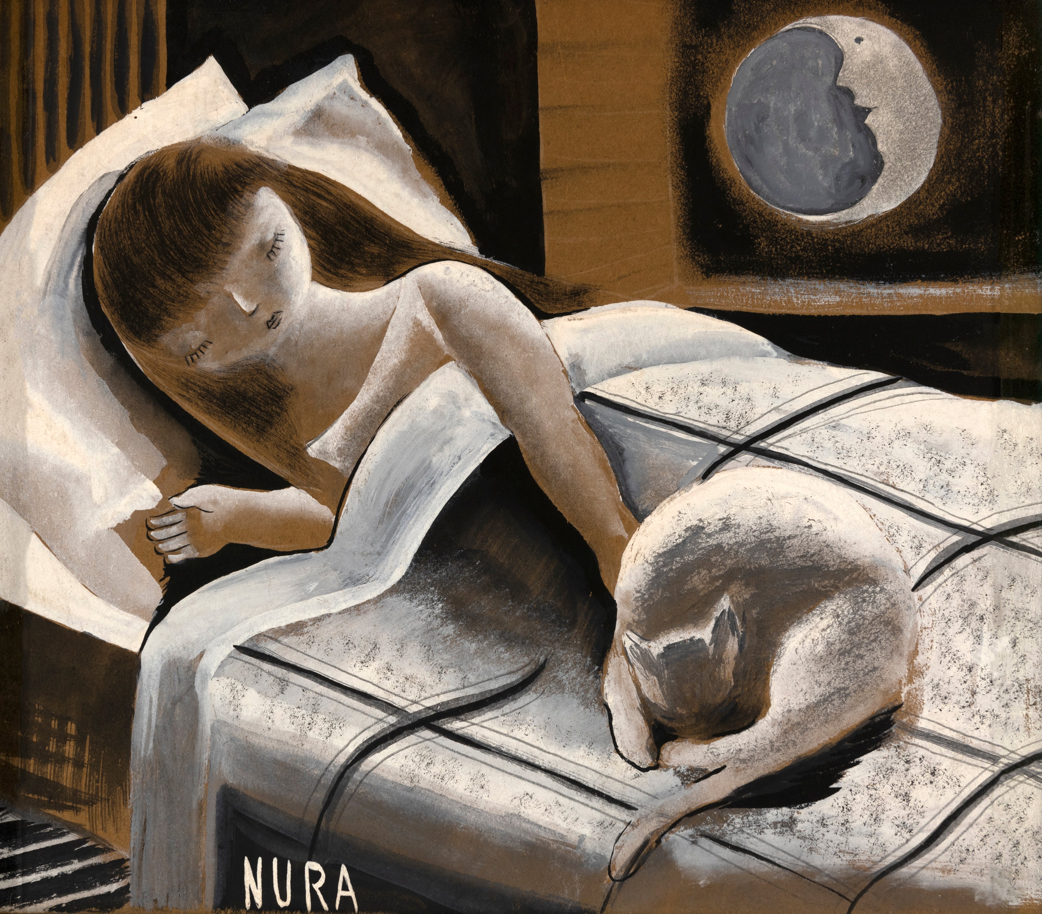 Card-Nura Girl With Cat
